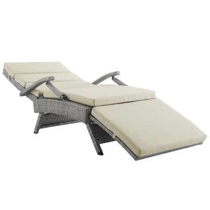 Modway Outlet Envisage Chaise Outdoor Patio Wicker Rattan Lounge Chair by Modway  Outdoor Furniture Furniture Light Gray Beige - EEI-2301-LGR-BEI