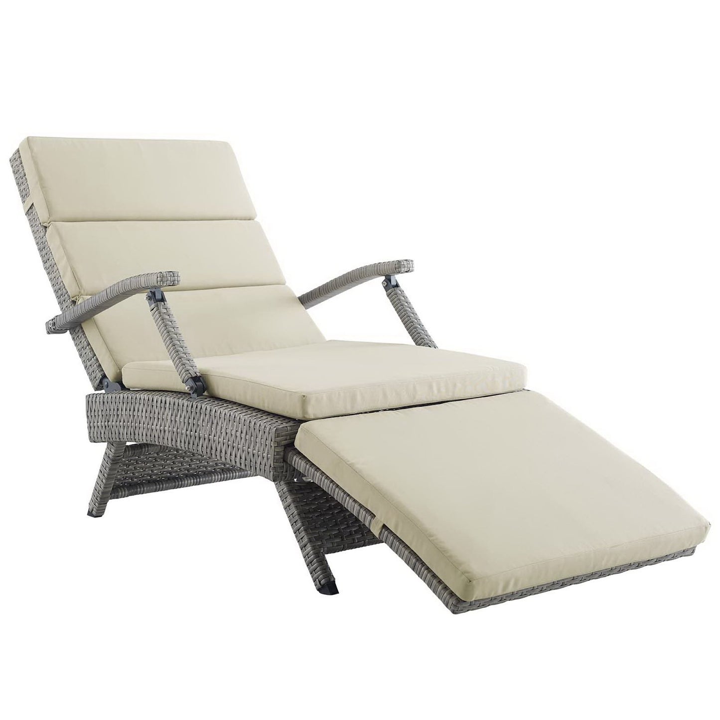 Modway Outlet Envisage Chaise Outdoor Patio Wicker Rattan Lounge Chair by Modway  Outdoor Furniture Furniture Light Gray Beige - EEI-2301-LGR-BEI