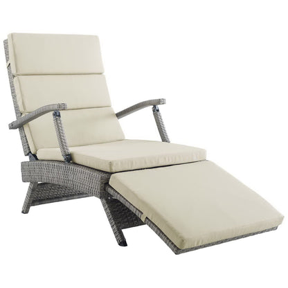 Modway Outlet Envisage Chaise Outdoor Patio Wicker Rattan Lounge Chair by Modway  Outdoor Furniture Furniture Light Gray Beige - EEI-2301-LGR-BEI