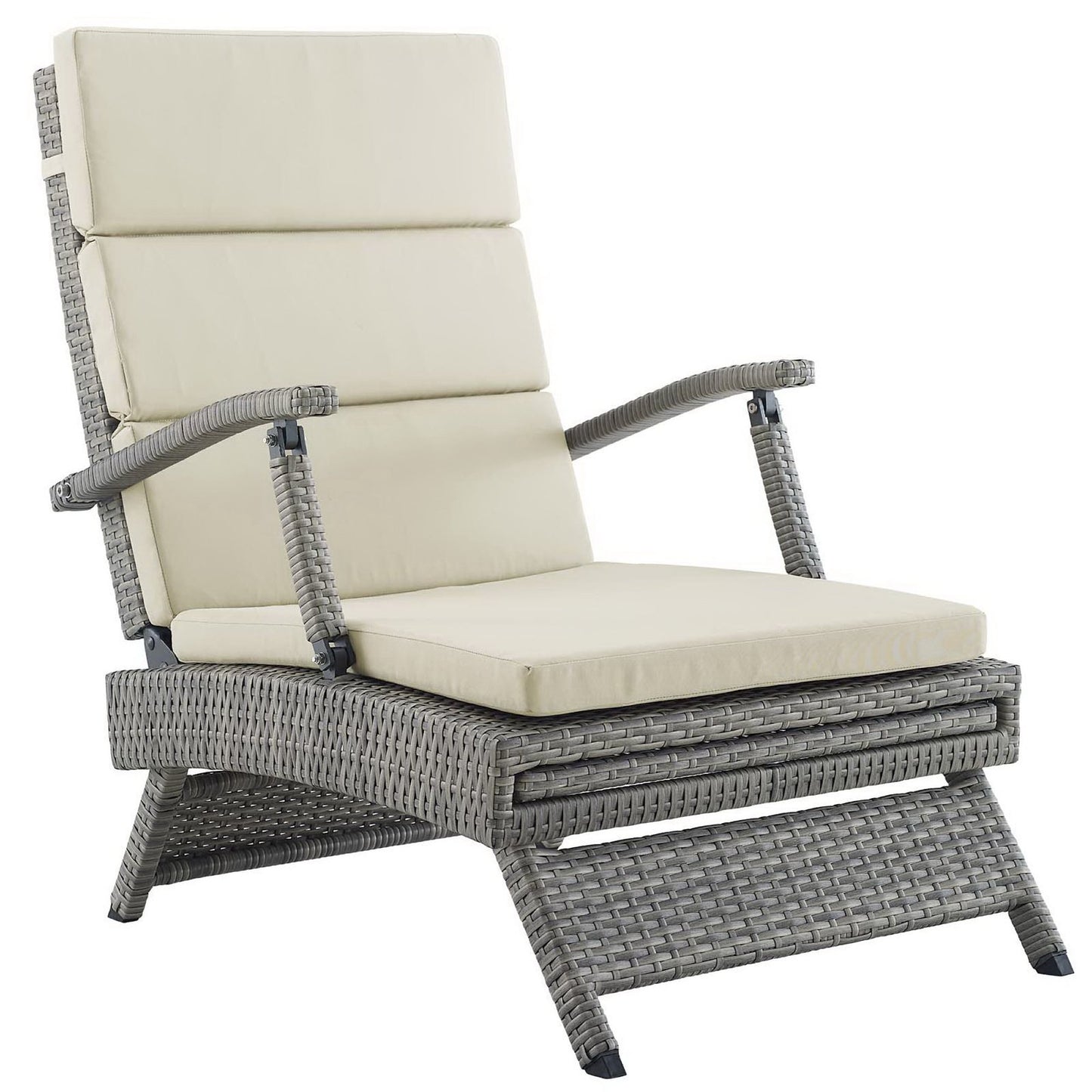 Modway Outlet Envisage Chaise Outdoor Patio Wicker Rattan Lounge Chair by Modway  Outdoor Furniture Furniture Light Gray Beige - EEI-2301-LGR-BEI