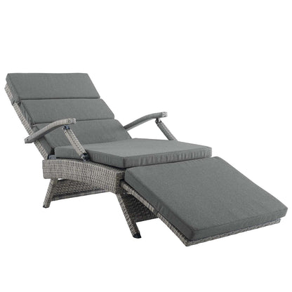 Modway Outlet Envisage Chaise Outdoor Patio Wicker Rattan Lounge Chair by Modway  Outdoor Furniture Furniture Light Gray Charcoal - EEI-2301-LGR-CHA