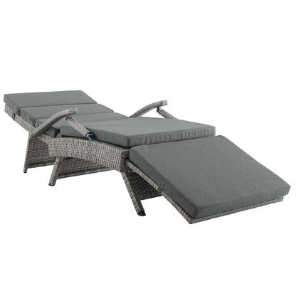 Modway Outlet Envisage Chaise Outdoor Patio Wicker Rattan Lounge Chair by Modway  Outdoor Furniture Furniture Light Gray Charcoal - EEI-2301-LGR-CHA