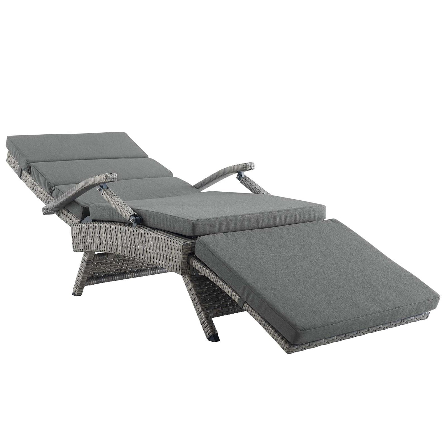 Modway Outlet Envisage Chaise Outdoor Patio Wicker Rattan Lounge Chair by Modway  Outdoor Furniture Furniture Light Gray Charcoal - EEI-2301-LGR-CHA