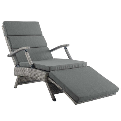 Modway Outlet Envisage Chaise Outdoor Patio Wicker Rattan Lounge Chair by Modway  Outdoor Furniture Furniture Light Gray Charcoal - EEI-2301-LGR-CHA