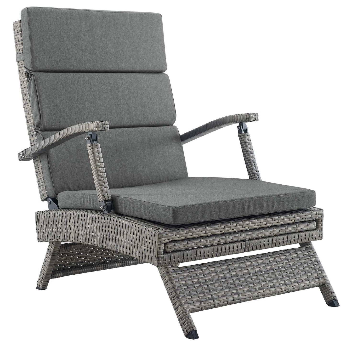 Modway Outlet Envisage Chaise Outdoor Patio Wicker Rattan Lounge Chair by Modway  Outdoor Furniture Furniture Light Gray Charcoal - EEI-2301-LGR-CHA