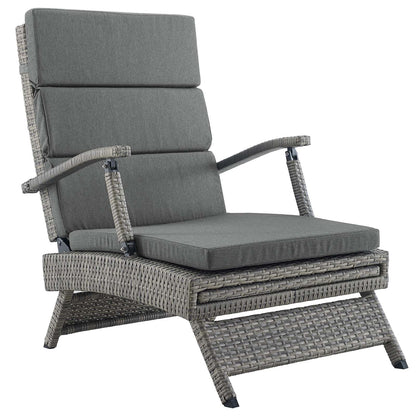 Modway Outlet Envisage Chaise Outdoor Patio Wicker Rattan Lounge Chair by Modway  Outdoor Furniture Furniture Light Gray Charcoal - EEI-2301-LGR-CHA