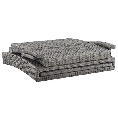 Modway Outlet Envisage Chaise Outdoor Patio Wicker Rattan Lounge Chair by Modway  Outdoor Furniture Furniture Light Gray Charcoal - EEI-2301-LGR-CHA