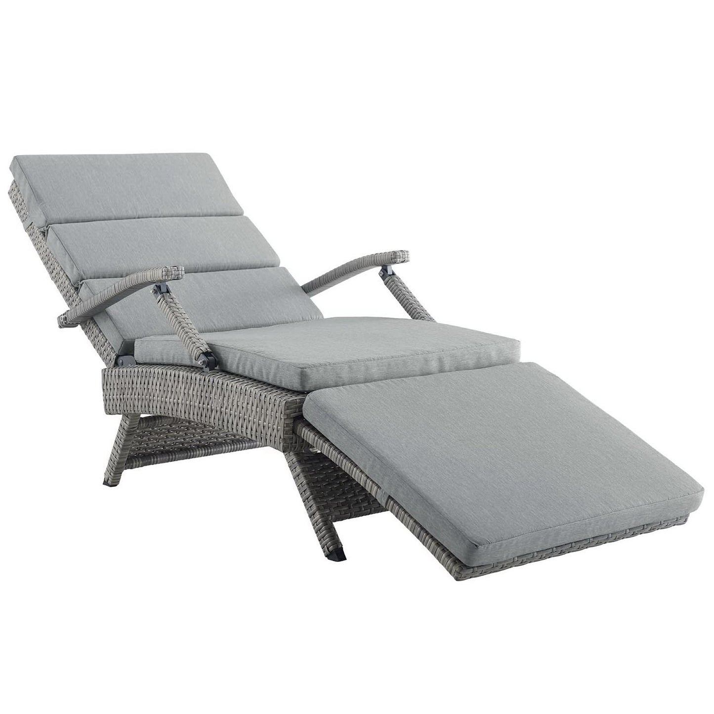 Modway Outlet Envisage Chaise Outdoor Patio Wicker Rattan Lounge Chair by Modway  Outdoor Furniture Furniture Light Gray Gray - EEI-2301-LGR-GRY