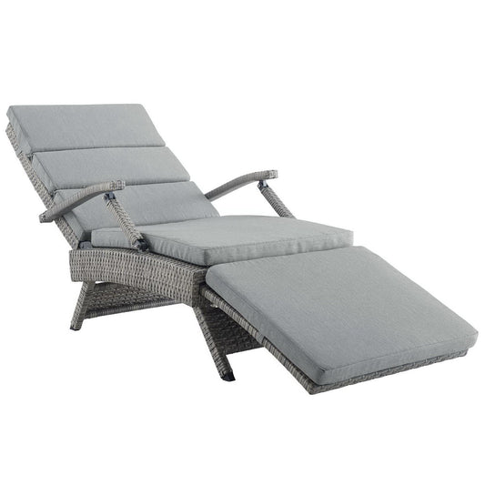 Modway Outlet Envisage Chaise Outdoor Patio Wicker Rattan Lounge Chair by Modway  Outdoor Furniture Furniture Light Gray Gray - EEI-2301-LGR-GRY
