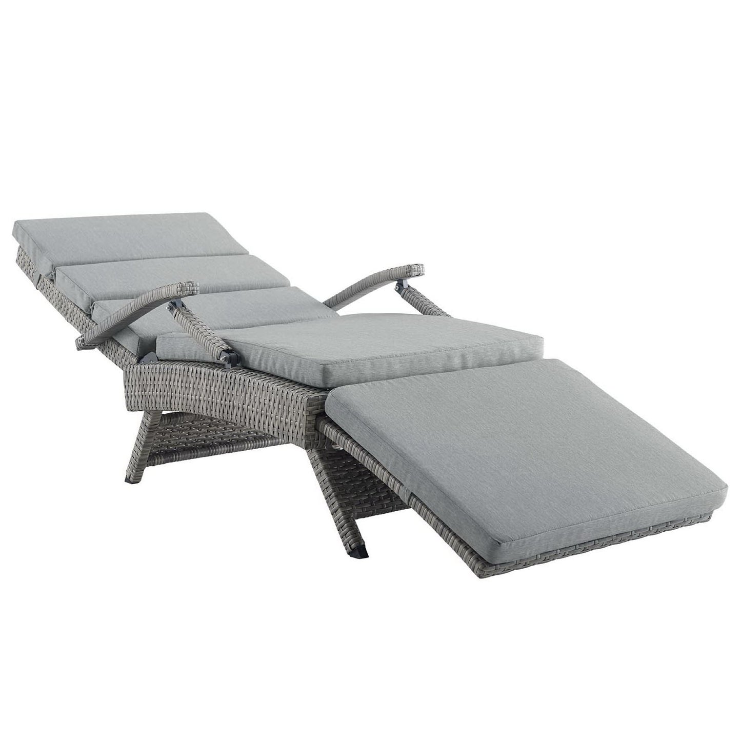 Modway Outlet Envisage Chaise Outdoor Patio Wicker Rattan Lounge Chair by Modway  Outdoor Furniture Furniture Light Gray Gray - EEI-2301-LGR-GRY