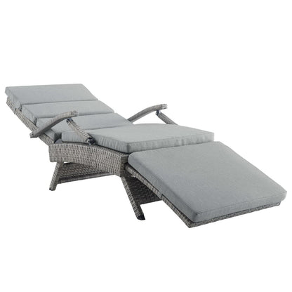 Modway Outlet Envisage Chaise Outdoor Patio Wicker Rattan Lounge Chair by Modway  Outdoor Furniture Furniture Light Gray Gray - EEI-2301-LGR-GRY