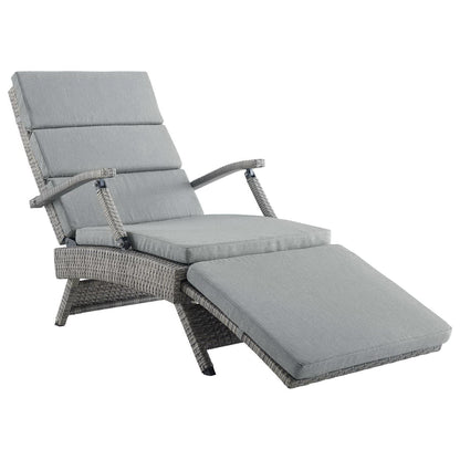 Modway Outlet Envisage Chaise Outdoor Patio Wicker Rattan Lounge Chair by Modway  Outdoor Furniture Furniture Light Gray Gray - EEI-2301-LGR-GRY