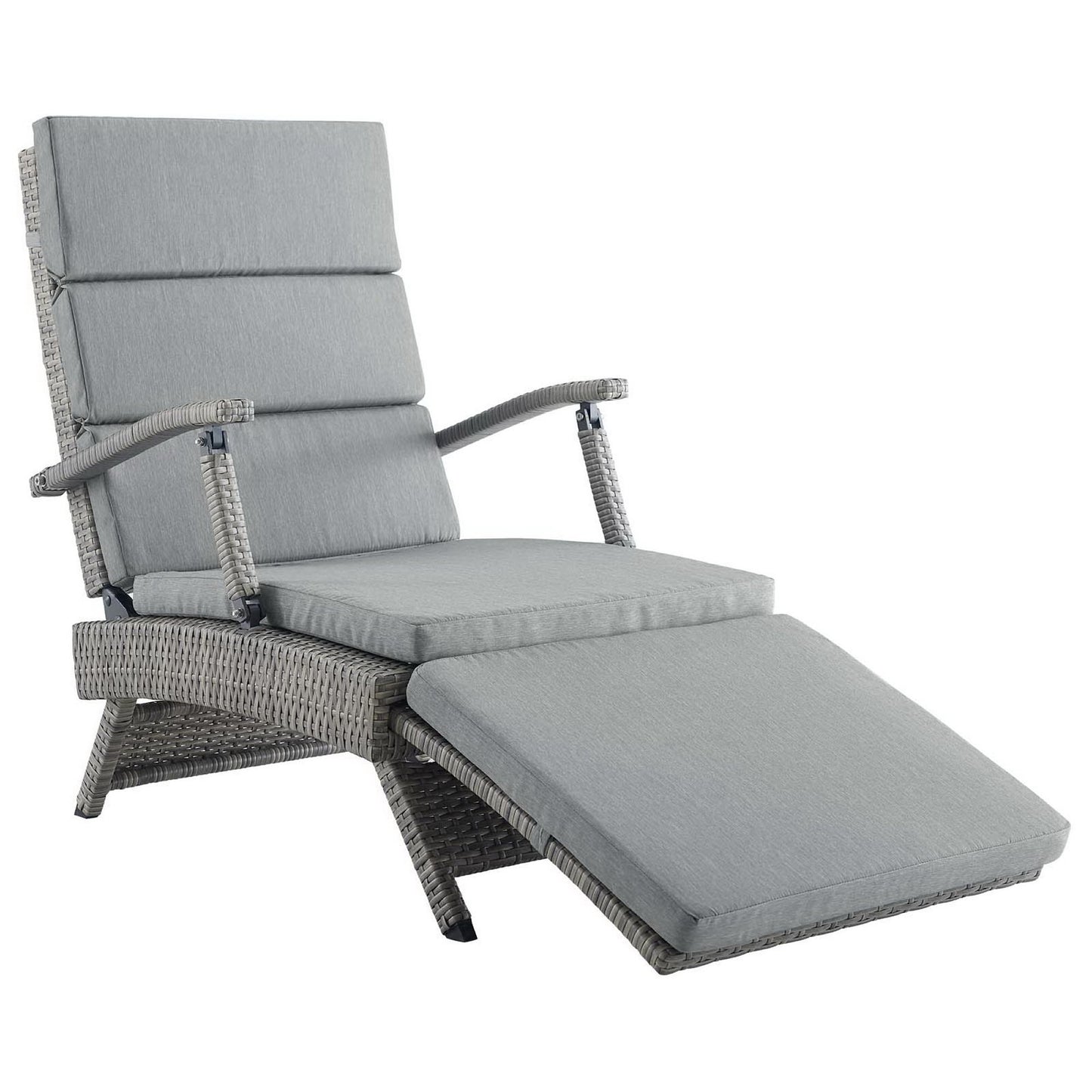 Modway Outlet Envisage Chaise Outdoor Patio Wicker Rattan Lounge Chair by Modway  Outdoor Furniture Furniture Light Gray Gray - EEI-2301-LGR-GRY