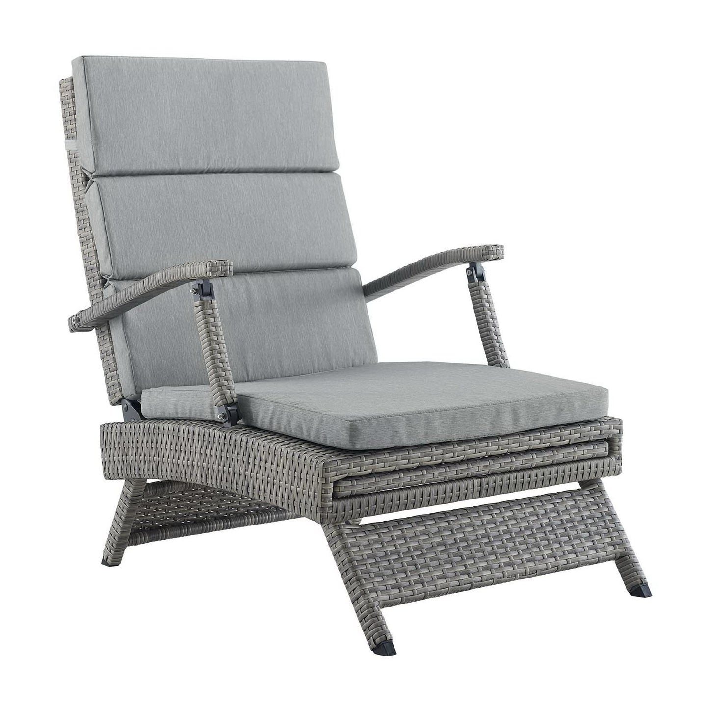 Modway Outlet Envisage Chaise Outdoor Patio Wicker Rattan Lounge Chair by Modway  Outdoor Furniture Furniture Light Gray Gray - EEI-2301-LGR-GRY