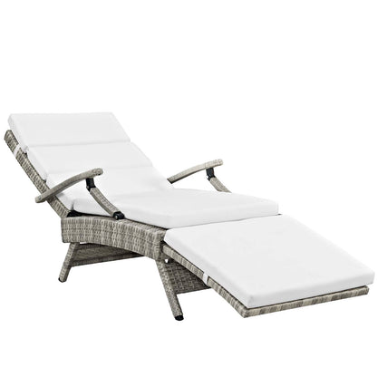 Modway Outlet Envisage Chaise Outdoor Patio Wicker Rattan Lounge Chair by Modway  Outdoor Furniture Furniture Light Gray White - EEI-2301-LGR-WHI