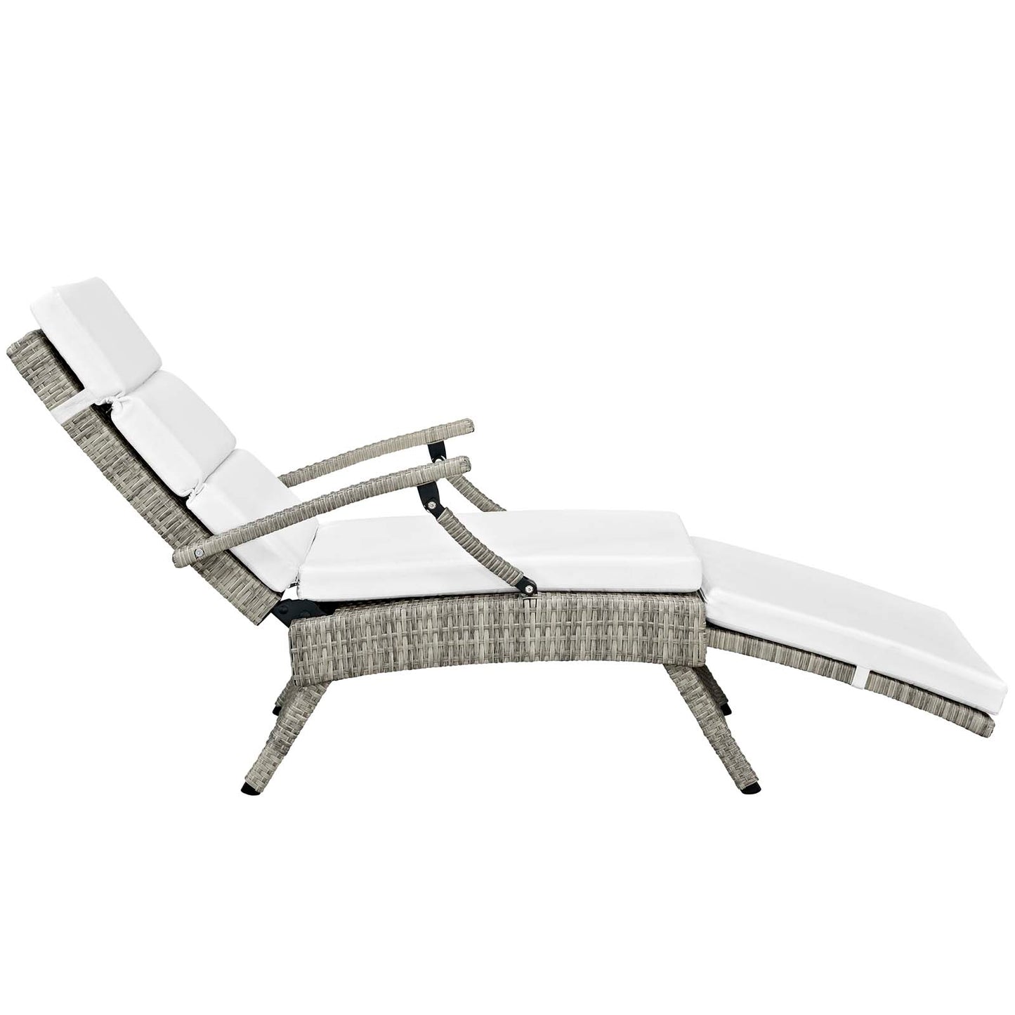 Modway Outlet Envisage Chaise Outdoor Patio Wicker Rattan Lounge Chair by Modway  Outdoor Furniture Furniture Light Gray White - EEI-2301-LGR-WHI