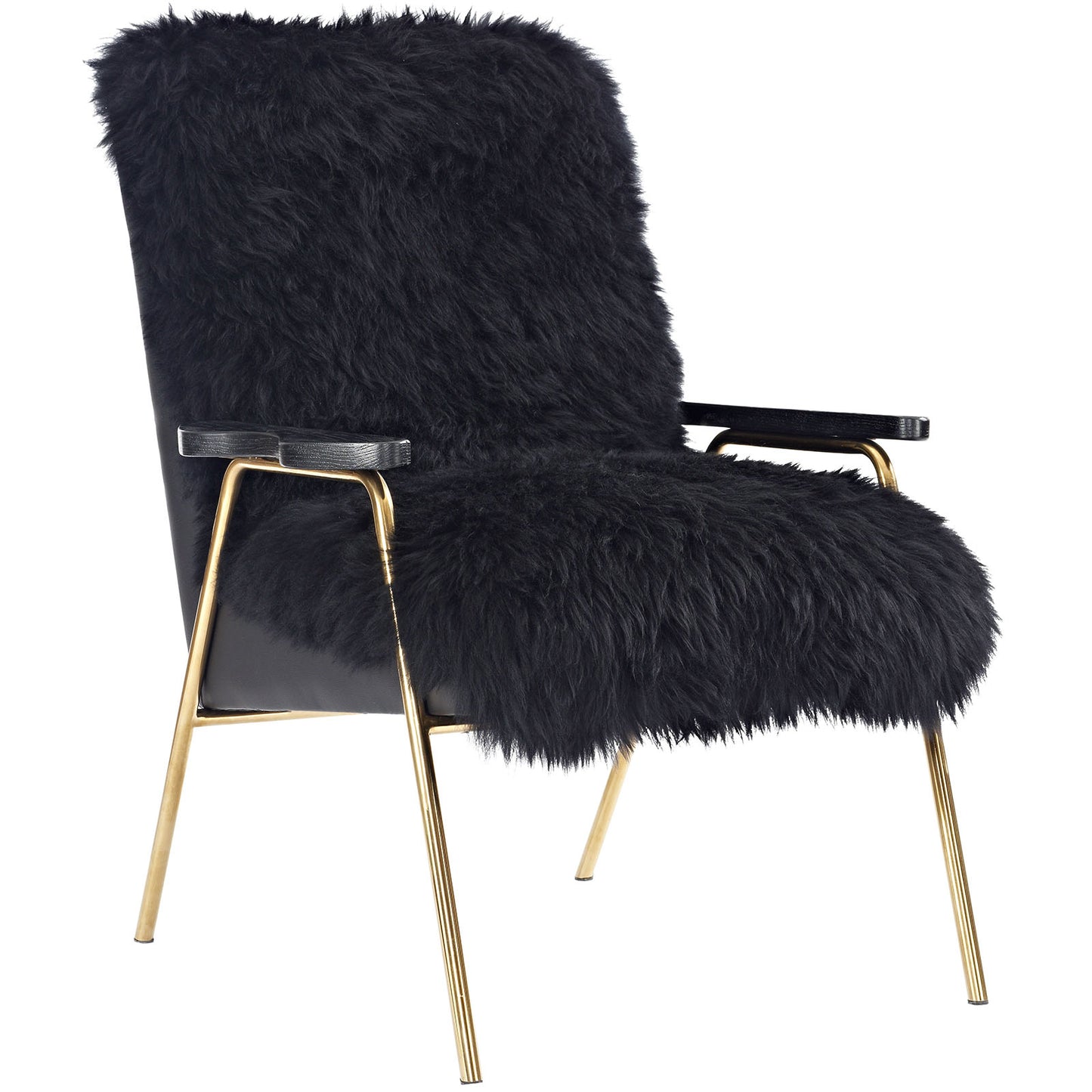 Modway Outlet Sprint Sheepskin Armchair by Modway  Living Room Furniture Black Black - EEI-2305-BLK-BLK
