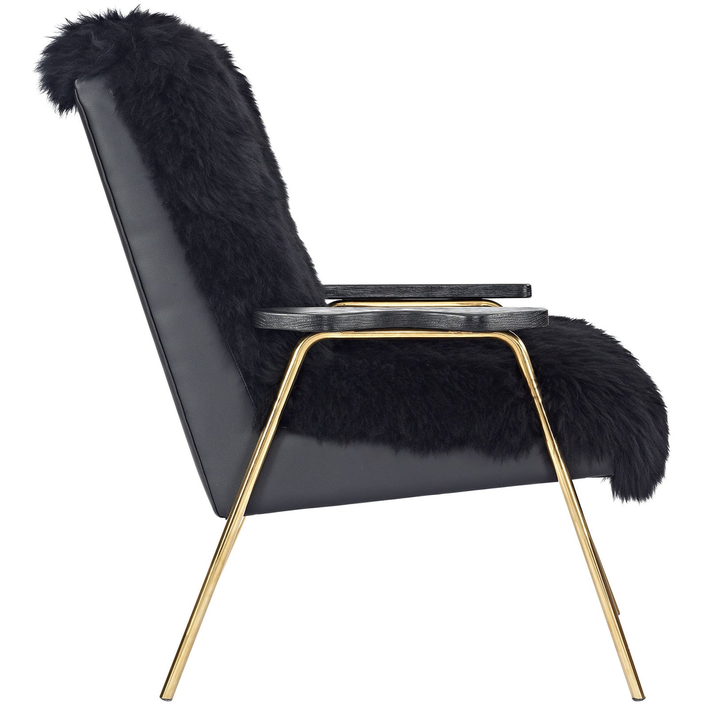 Modway Outlet Sprint Sheepskin Armchair by Modway  Living Room Furniture Black Black - EEI-2305-BLK-BLK