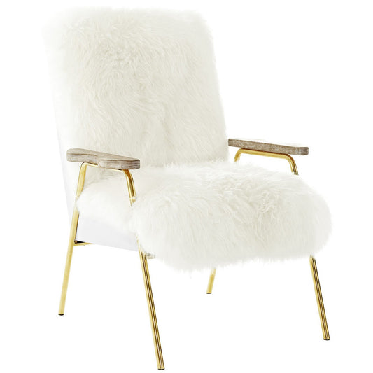 Modway Outlet Sprint Sheepskin Armchair by Modway  Living Room Furniture Brown White - EEI-2305-BRN-WHI