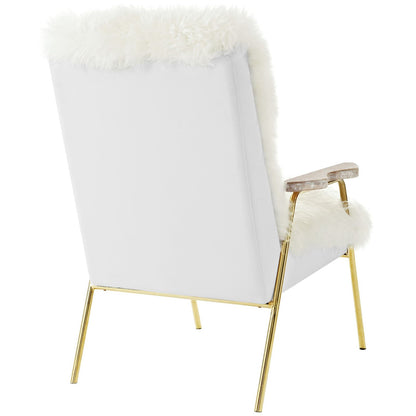 Modway Outlet Sprint Sheepskin Armchair by Modway  Living Room Furniture Brown White - EEI-2305-BRN-WHI