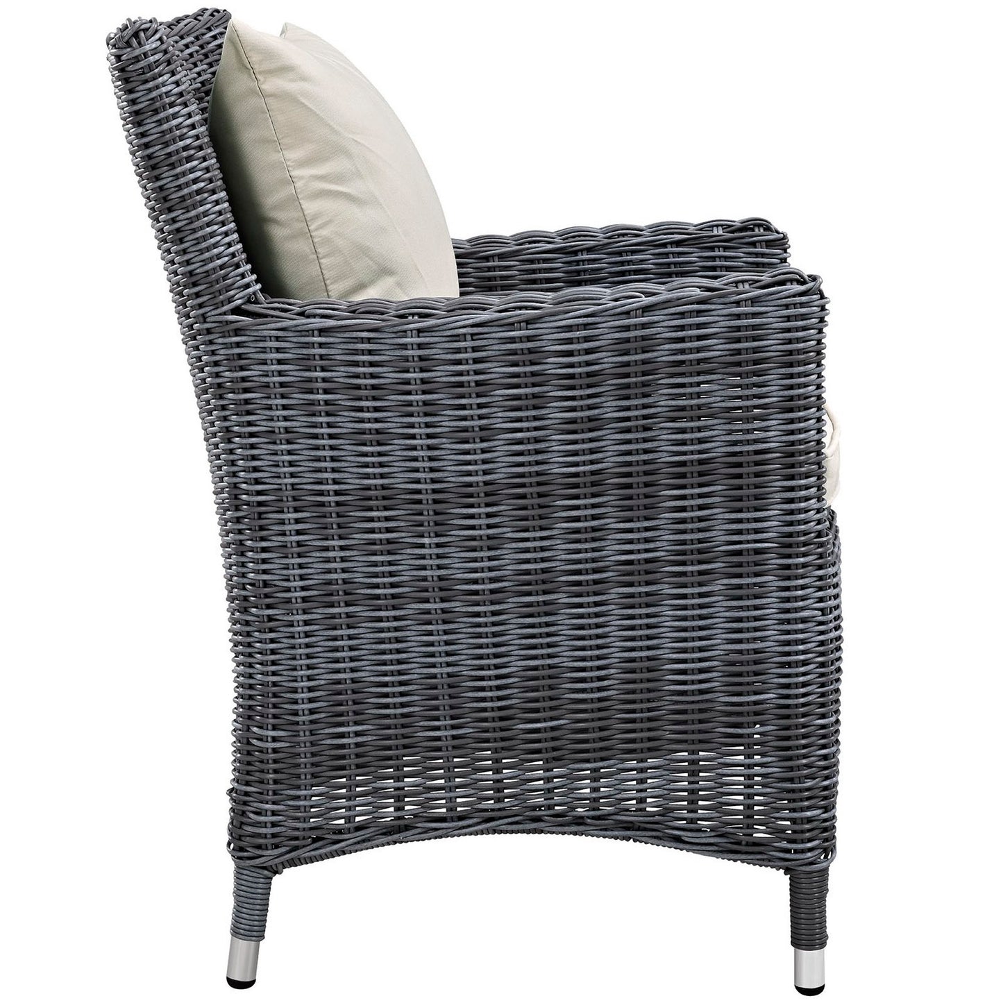 Modway Outlet Summon 2 Piece Outdoor Patio Sunbrella? Dining Set by Modway  Outdoor Furniture Furniture Antique Canvas Beige - EEI-2313-GRY-BEI-SET