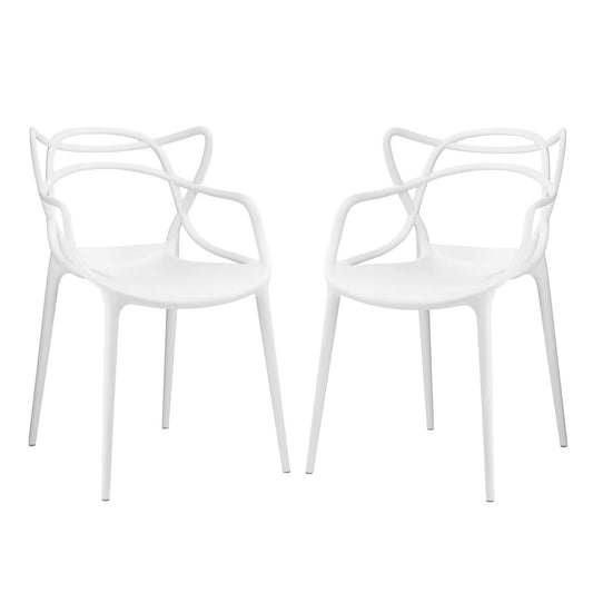 Modway - Entangled Dining Set Set of 2 by Modway  Bar and Dining Dining Chairs White - EEI-2347-WHI-SET