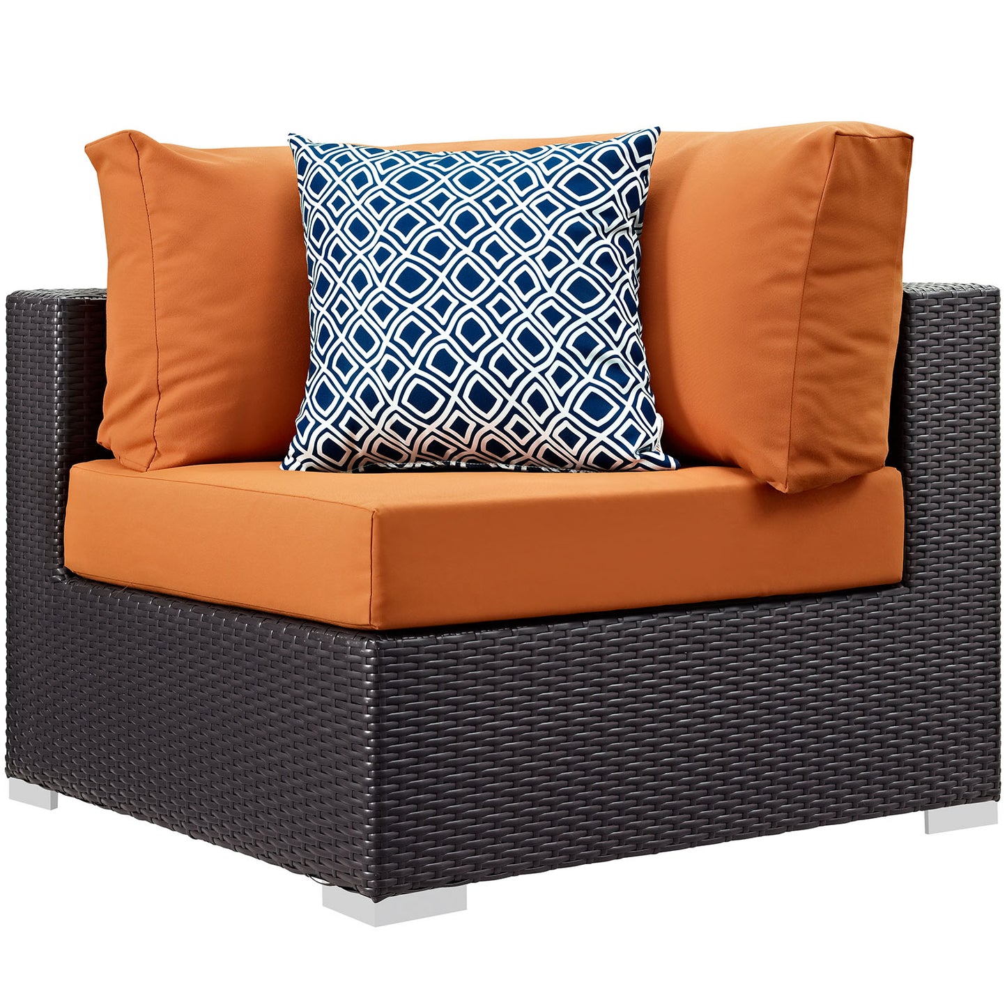 Modway Outlet Convene 5 Piece Outdoor Patio Sectional Set by Modway  Outdoor Furniture Furniture Espresso Orange - EEI-2356-EXP-ORA-SET