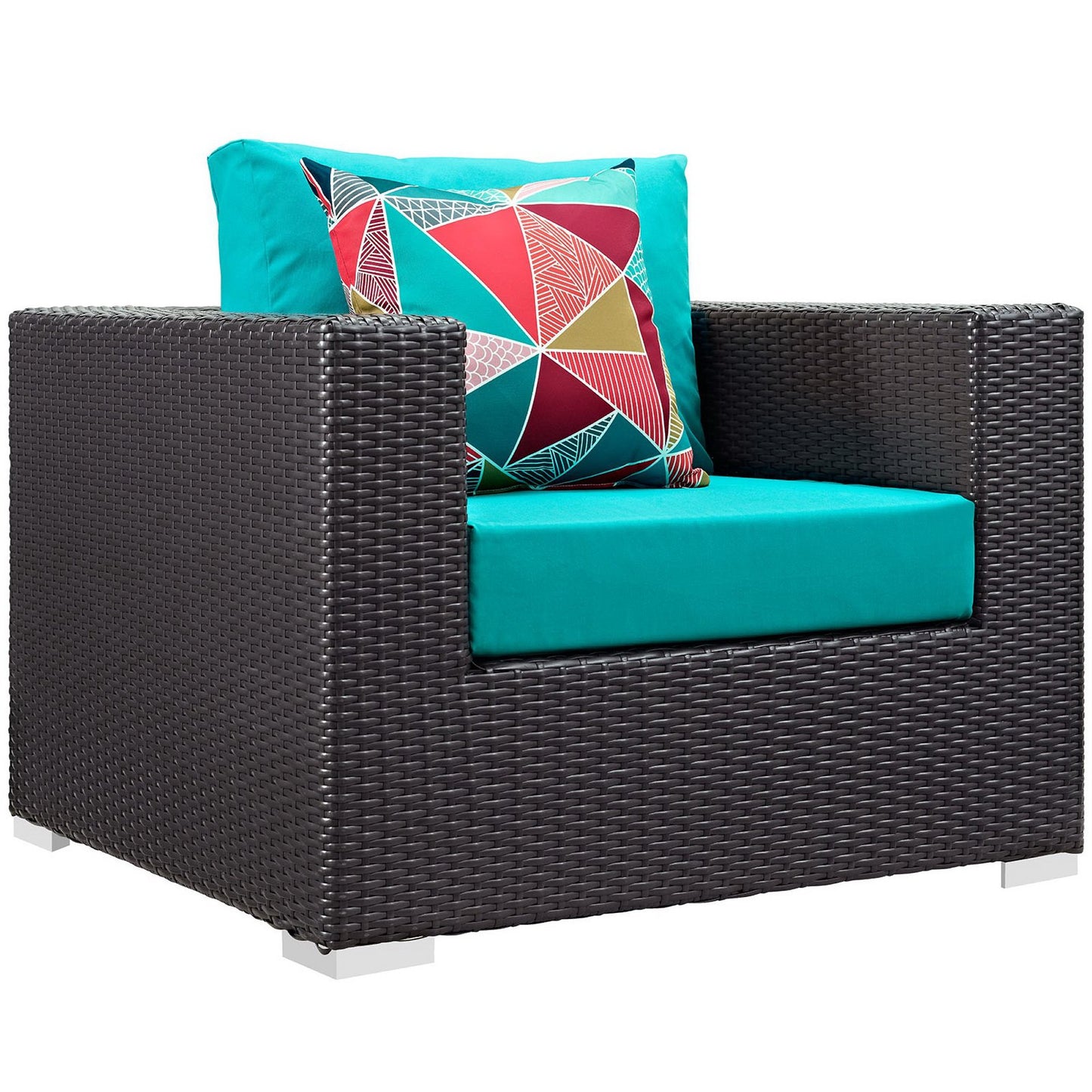 Modway Outlet Convene 3 Piece Outdoor Patio Sofa Set by Modway  Outdoor Furniture Furniture Espresso Turquoise - EEI-2363-EXP-TRQ-SET