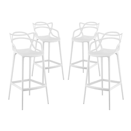 Modway - Entangled Bar Stool Set of 4 by Modway  Bar and Dining Bar and Counter Stools White - EEI-2402-WHI-SET