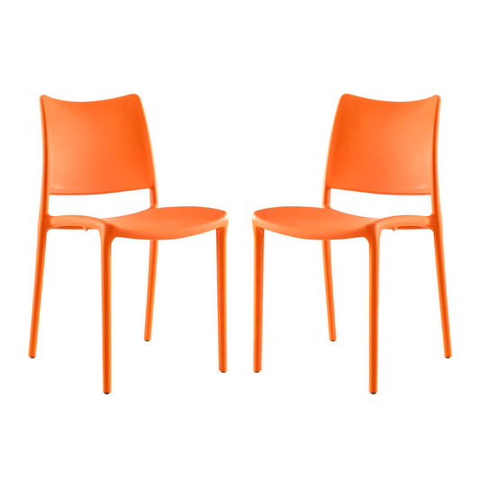 Modway - Hipster Dining Side Chair Set of 2 by Modway  Bar and Dining Dining Chairs Orange - EEI-2424-ORA-SET