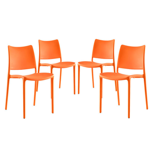 Modway - Hipster Dining Side Chair Set of 4 by Modway  Bar and Dining Dining Chairs Orange - EEI-2425-ORA-SET