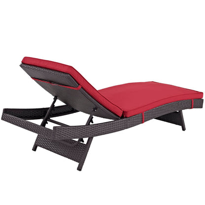Modway Outlet Convene Outdoor Patio Chaise Set of 2 by Modway  Outdoor Furniture Furniture Espresso Red - EEI-2428-EXP-RED-SET