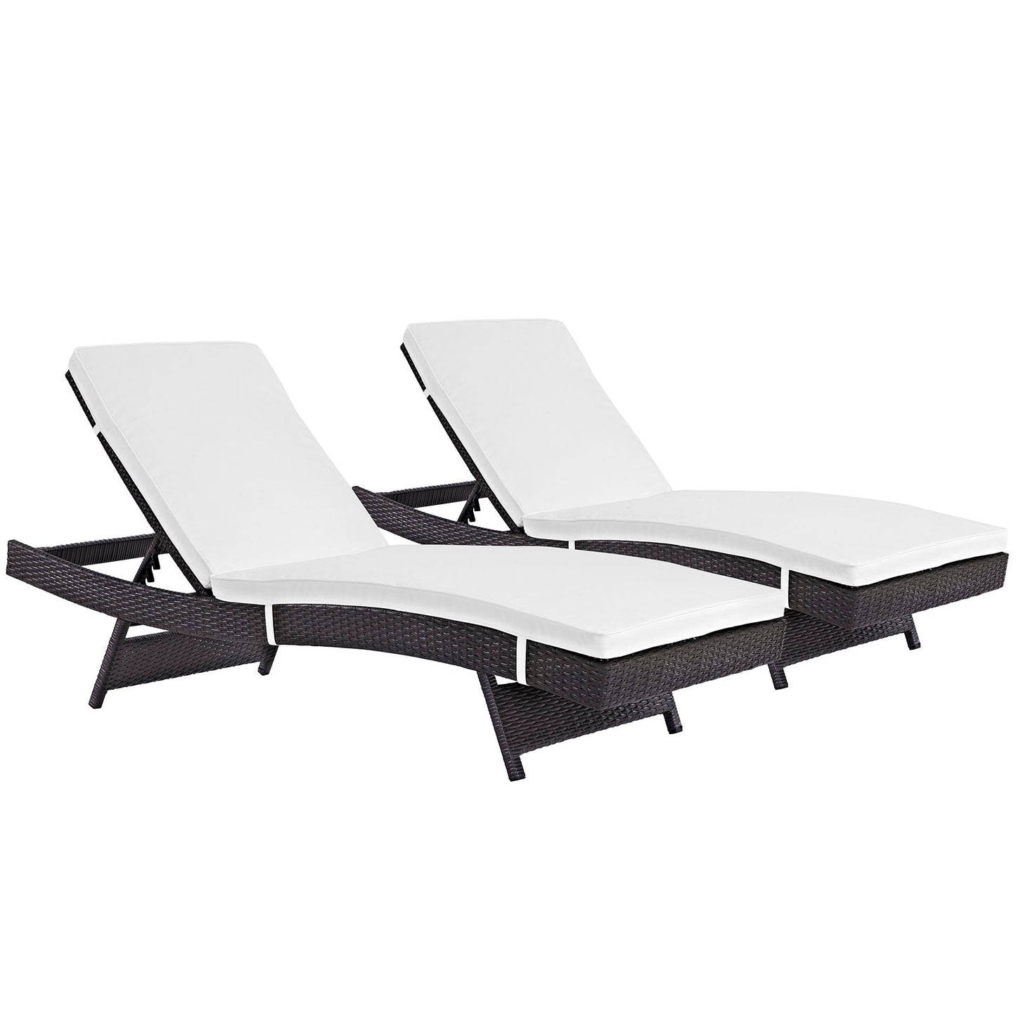 Modway - Convene Outdoor Patio Chaise Set of 2 by Modway  Outdoor Furniture Sofa Sectionals White - EEI-2428-EXP-WHI-SET