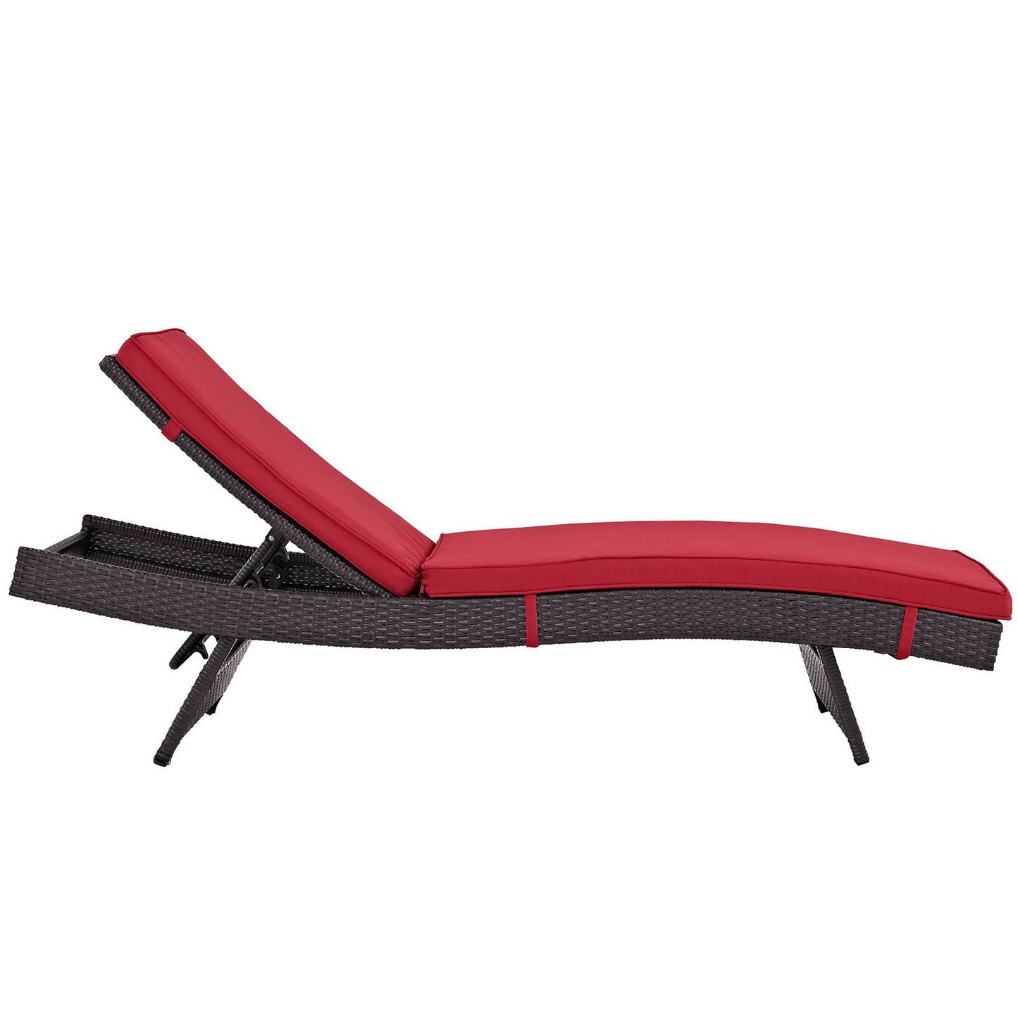 Modway Outlet Convene Outdoor Patio Chaise Set of 4 by Modway  Outdoor Furniture Furniture Espresso Red - EEI-2429-EXP-RED-SET