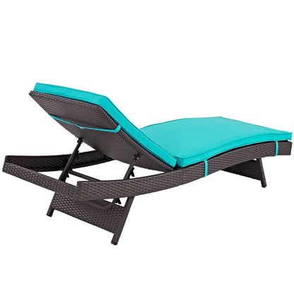 Modway Outlet Convene Outdoor Patio Chaise Set of 4 by Modway  Outdoor Furniture Furniture Espresso Turquoise - EEI-2429-EXP-TRQ-SET