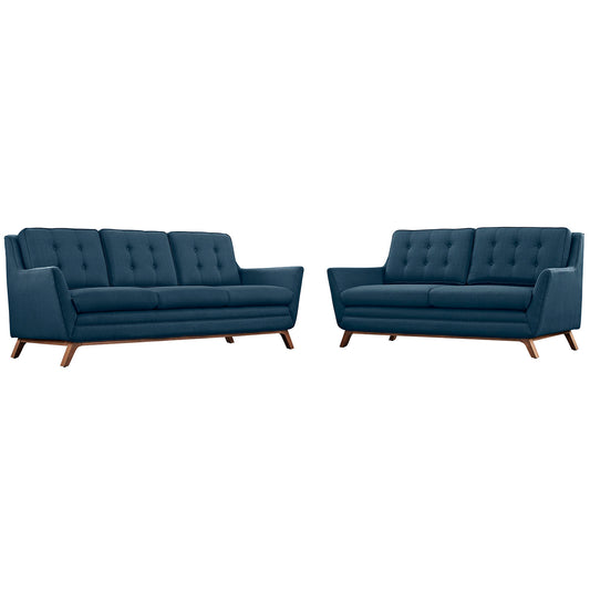 Modway Outlet Beguile Upholstered Fabric Living Room Set Set of 2 by Modway  Living Room Furniture Azure - EEI-2434-AZU-SET