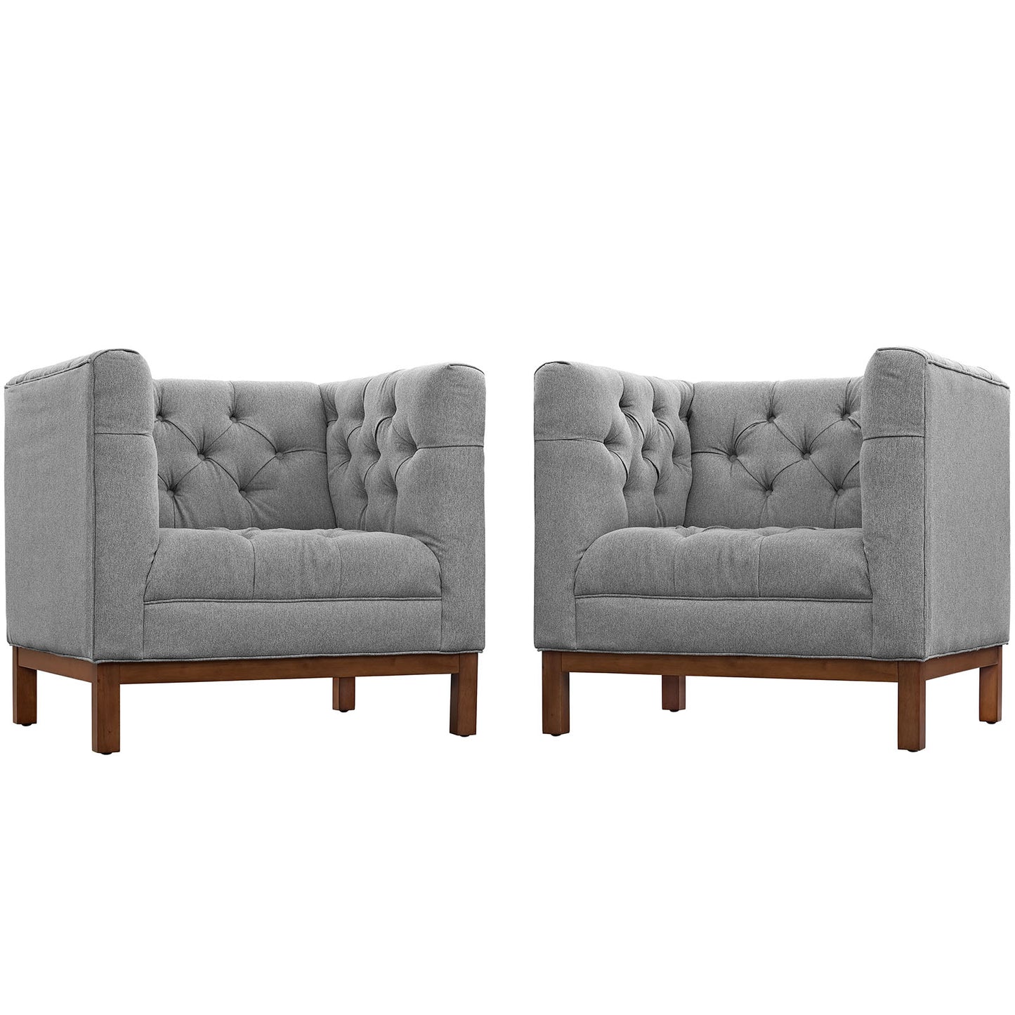 Modway Outlet Panache Upholstered Fabric Living Room Set Set of 2 by Modway  Living Room Furniture Expectation Gray - EEI-2436-GRY-SET