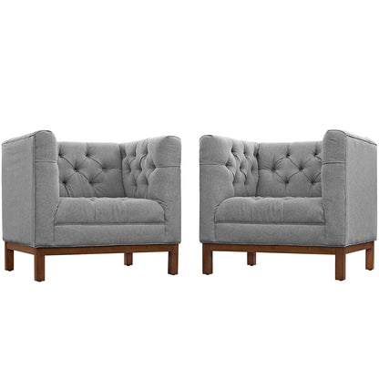 Modway Outlet Panache Upholstered Fabric Living Room Set Set of 2 by Modway  Living Room Furniture Expectation Gray - EEI-2436-GRY-SET