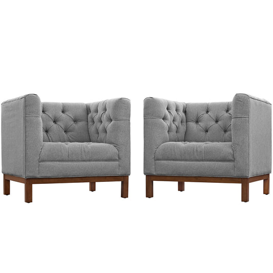 Modway Outlet Panache Upholstered Fabric Living Room Set Set of 2 by Modway  Living Room Furniture Expectation Gray - EEI-2436-GRY-SET