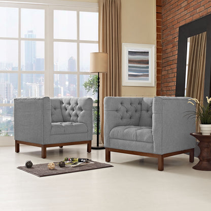 Modway Outlet Panache Upholstered Fabric Living Room Set Set of 2 by Modway  Living Room Furniture Expectation Gray - EEI-2436-GRY-SET