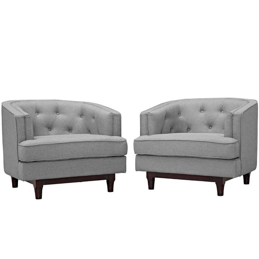 Modway Outlet Coast Armchairs Set of 2 by Modway  Living Room Furniture Light Gray - EEI-2449-LGR-SET
