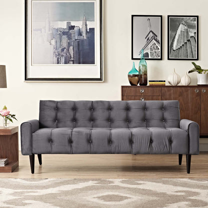 Modway Outlet Delve Performance Velvet Sofa by Modway  Living Room Furniture Gray - EEI-2456-GRY