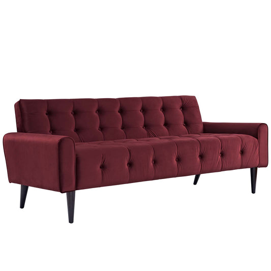 Modway Outlet Delve Performance Velvet Sofa by Modway  Living Room Furniture Maroon - EEI-2456-MAR