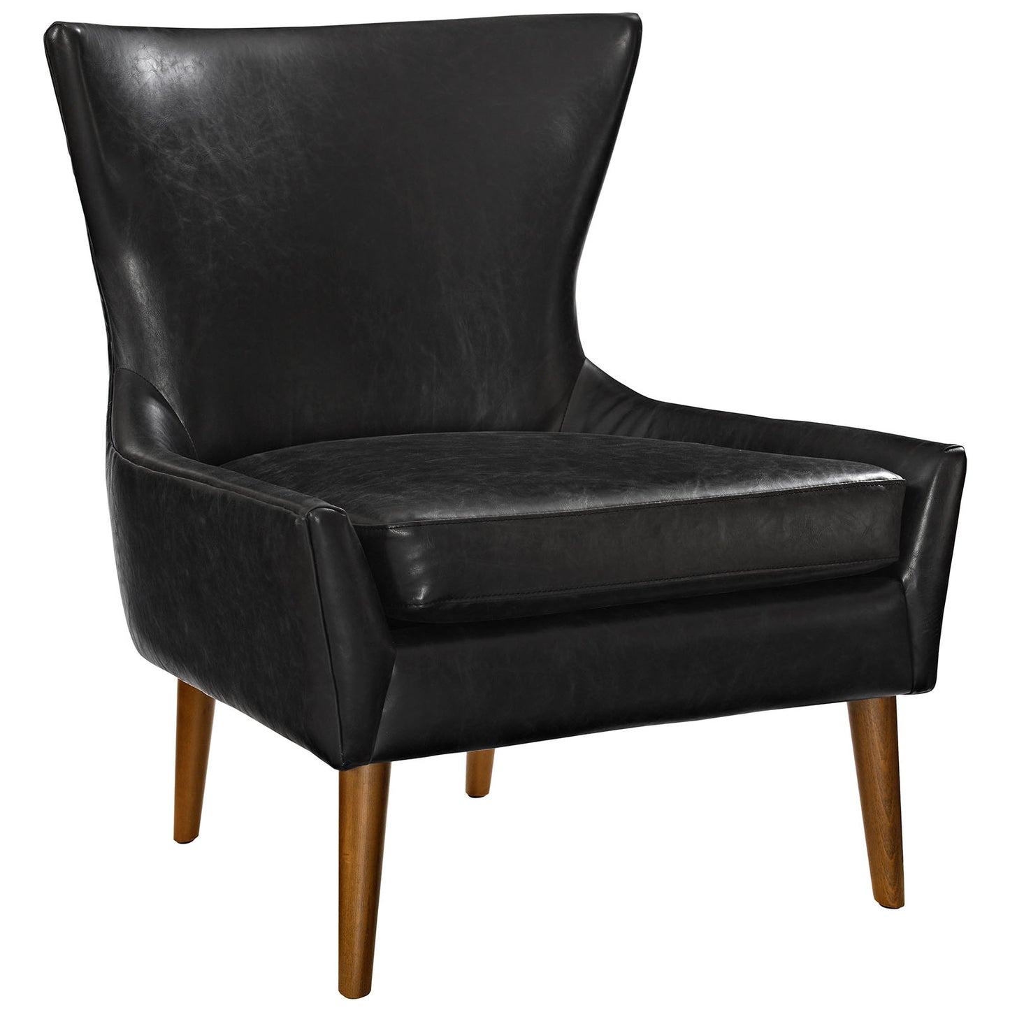 Modway Outlet Keen Upholstered Vinyl Armchair by Modway  Living Room Furniture Black - EEI-2458-BLK