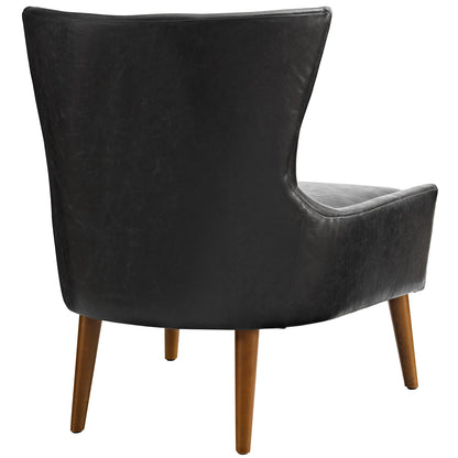 Modway Outlet Keen Upholstered Vinyl Armchair by Modway  Living Room Furniture Black - EEI-2458-BLK