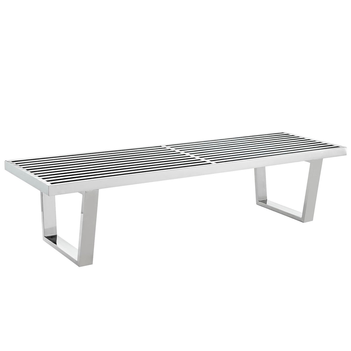 Modway - Sauna 5' Stainless Steel Bench by Modway  Living Room Benches and Stools Silver - EEI-246-SLV