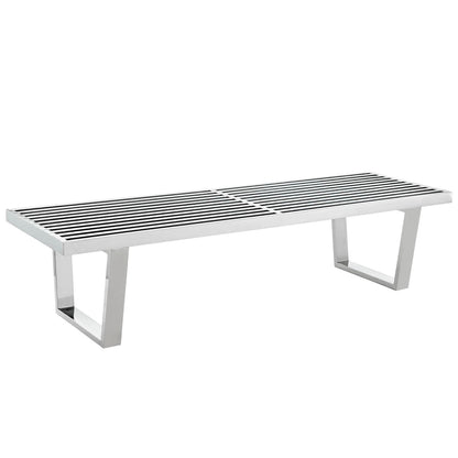 Modway - Sauna 5' Stainless Steel Bench by Modway  Living Room Benches and Stools Silver - EEI-246-SLV