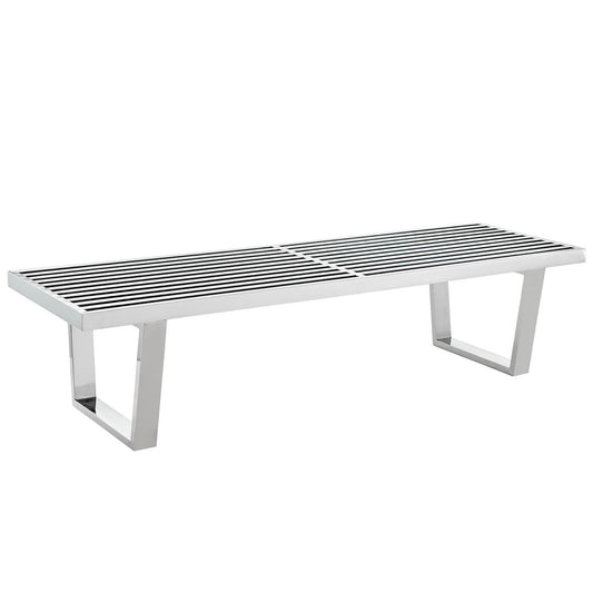 Modway - Sauna 5' Stainless Steel Bench by Modway  Living Room Benches and Stools Silver - EEI-246-SLV