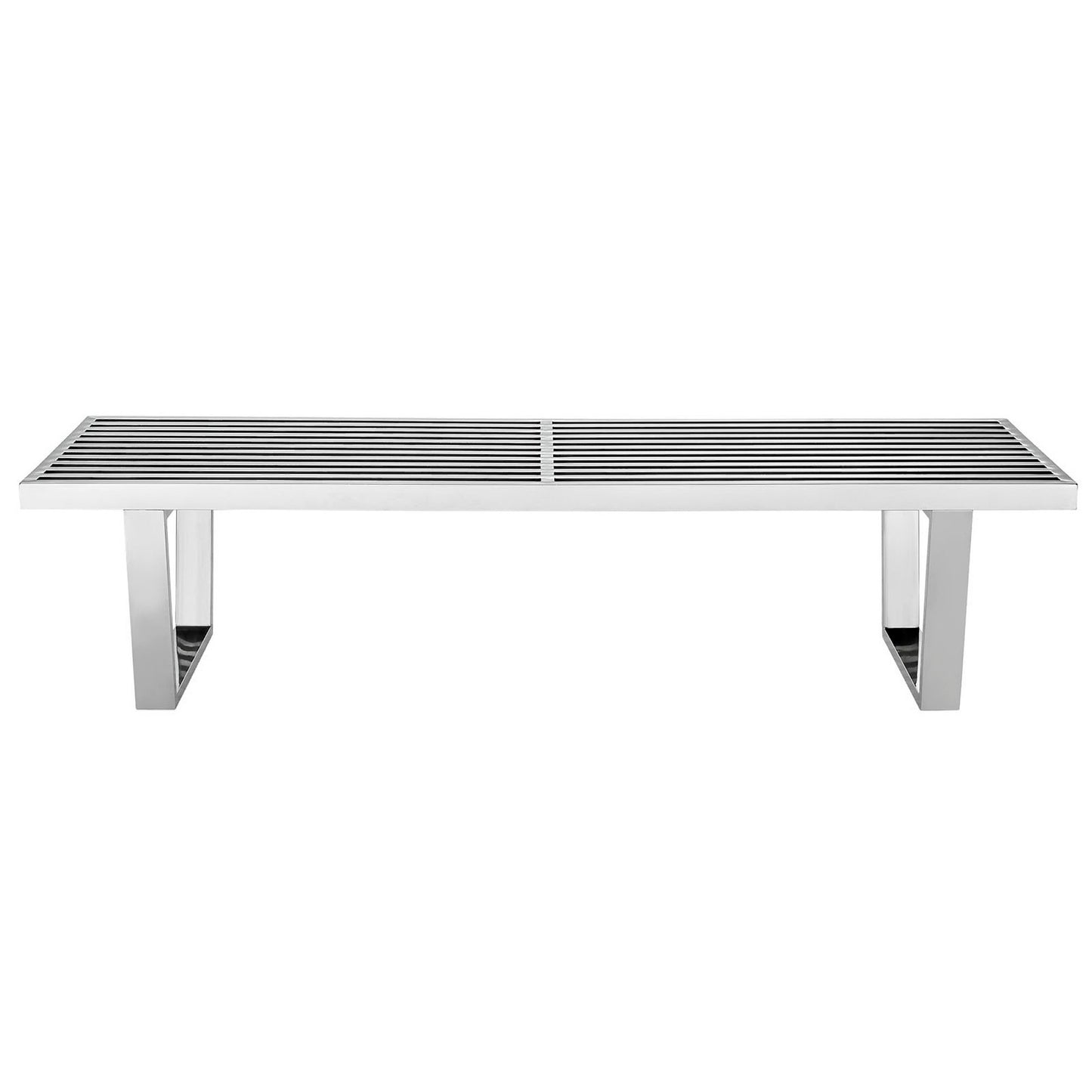 Modway - Sauna 5' Stainless Steel Bench by Modway  Living Room Benches and Stools Silver - EEI-246-SLV