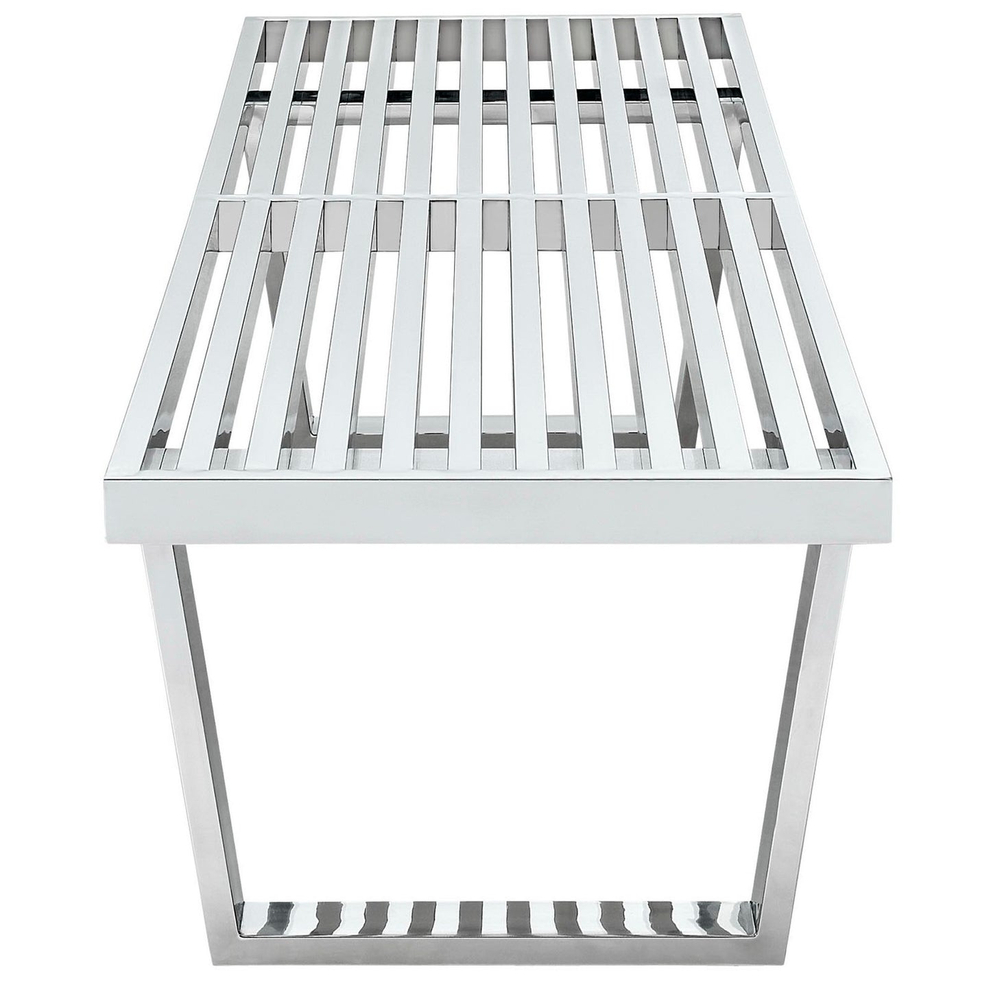 Modway - Sauna 5' Stainless Steel Bench by Modway  Living Room Benches and Stools Silver - EEI-246-SLV